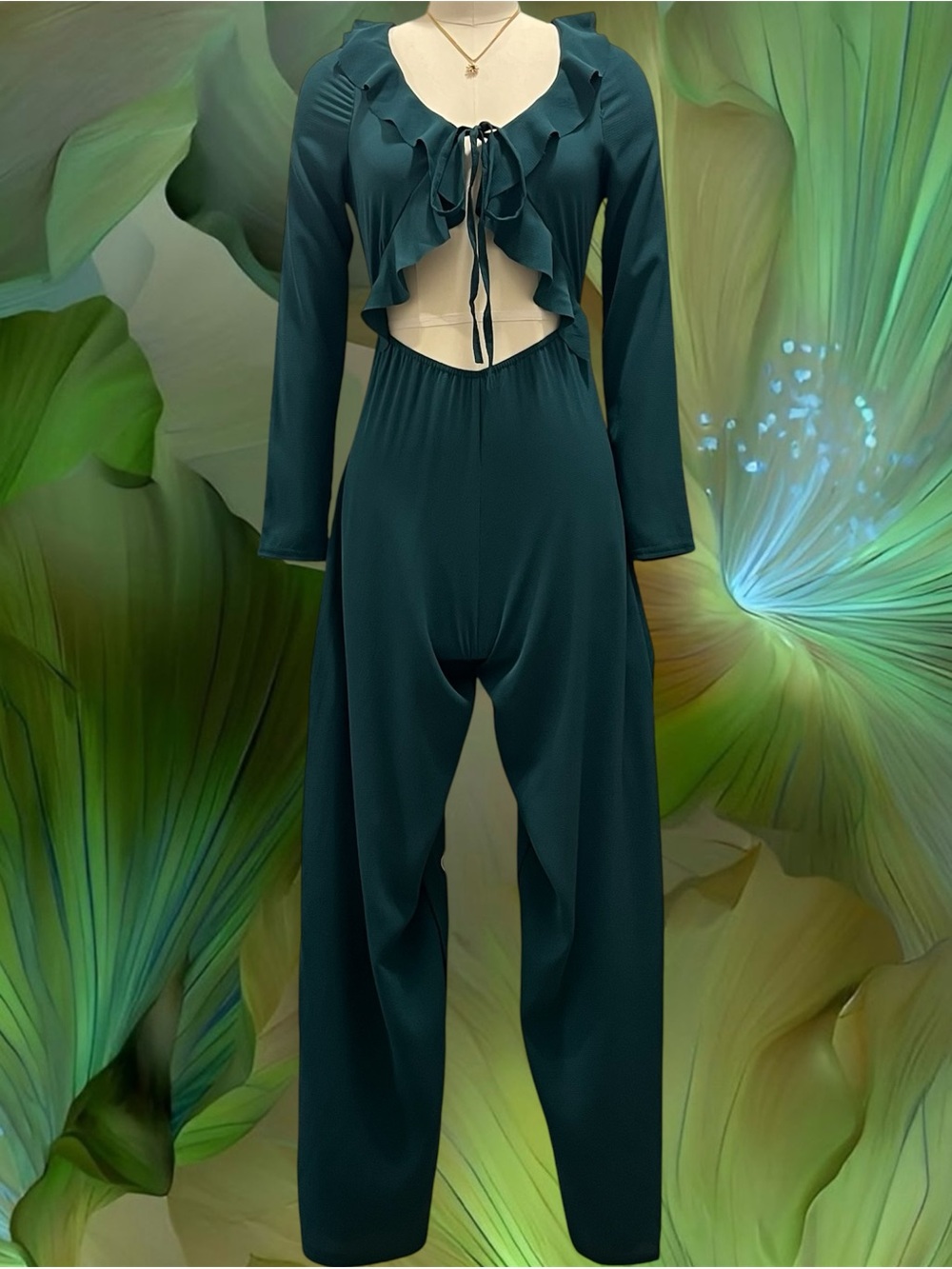 PrettyLittleThing PETITE Green Jumpsuit